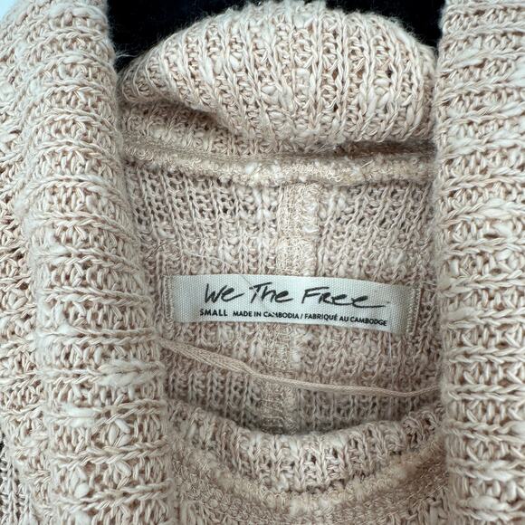 We The Free Free People Tommy Turtleneck Sweater Toasted Almond Womens Small - Picture 9 of 11
